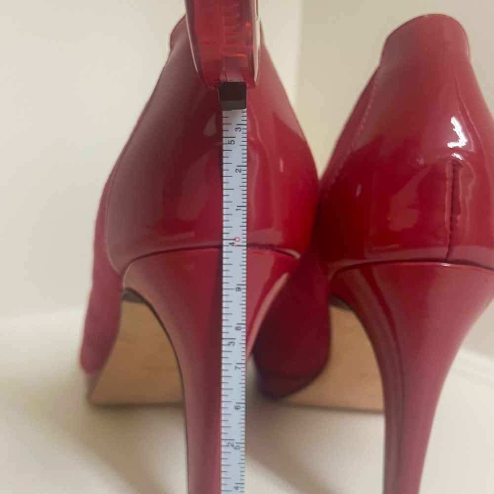 Cole Haan, Red Suede, Open Toe Heels, Nike Air Size 8 - Picture 6 of 7